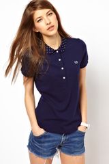 Fred Perry Polo Shirt with Polka Dot Collar