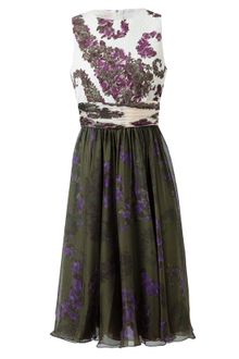 Giambattista Valli Embossed Cotton and Floral Printed Silk Dress - Lyst