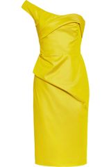 Lela Rose One Shoulder Satin Dress