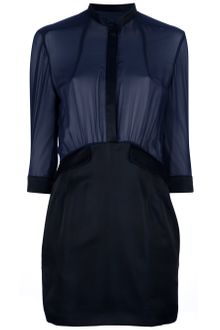 Pierre Balmain Sheer Shirt Dress - Lyst