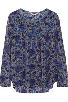 Rebecca Taylor Printed Silk Blouse - Lyst