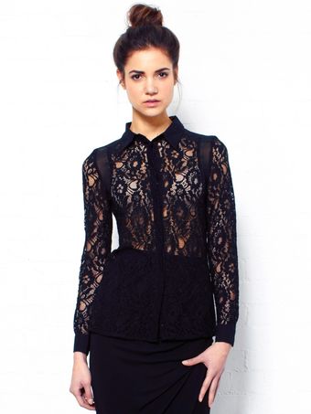 Style Stalker Vortex Black Lace Shirt - Lyst