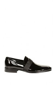 Versace Patent Leather Loafers with Fabric Band - Lyst