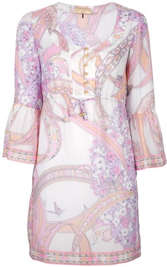 Emilio Pucci Belted Print Kaftan - Lyst