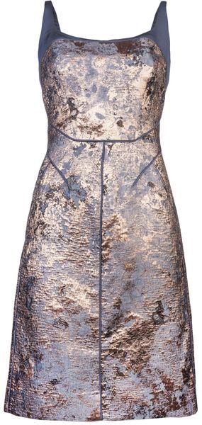 J. Mendel Metallic Cloque Dress - Lyst
