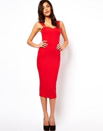 Asos Pencil Dress with Eyelash Lace - Lyst