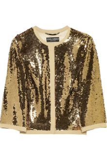 Dolce & Gabbana Sequined Crepe Jacket - Lyst