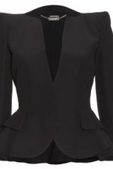 Alexander McQueen Blazer with Tiered Ruffled Back Trim