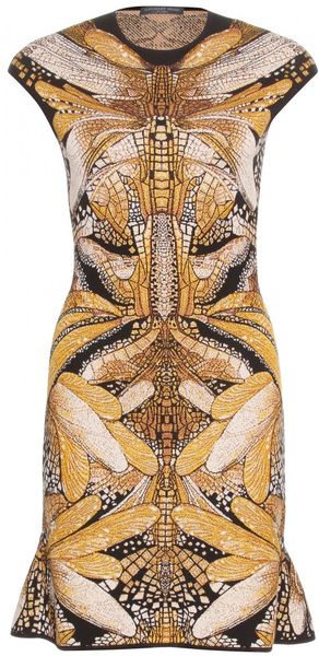 Alexander McQueen Intarsia Knit Dress - Lyst