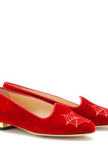 Charlotte Olympia Charlottes Web Velvet Slipper - Lyst
