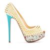 Christian Louboutin Lady Peep Spikes 150 Peeptoe Platform Pumps in White - Lyst