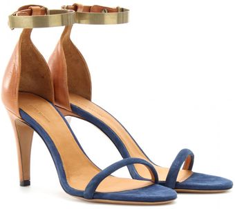 Isabel Marant Adele Leather and Suede Sandals - Lyst