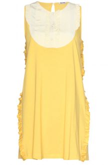 Miu Miu Jersey Dress with Ruffled Trim - Lyst