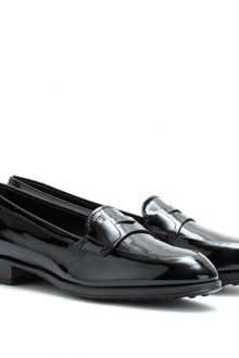 Tod's Patent Leather Penny Loafers - Lyst