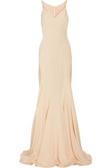 Zac Posen Silk blend Stretchcrepe and Chiffon Gown - Lyst