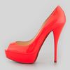 Christian Louboutin Troca Fluorescent Patent Red Sole Platform Pump in Red (rose) - Lyst