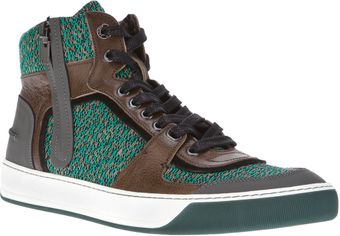 Lanvin Hitop Knit Trainer - Lyst