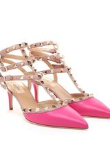 Valentino Studded Leather Kitten Heels