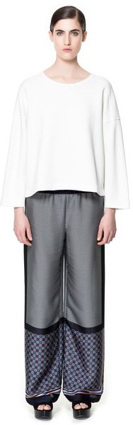 Zara Handkerchief Print Trousers - Lyst