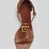 Burberry Bridledetail Leather Tstrap Sandal in Brown (tan) - Lyst