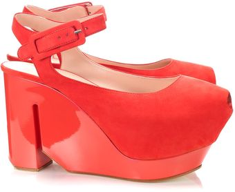 Calvin Klein Leather Wedges - Lyst