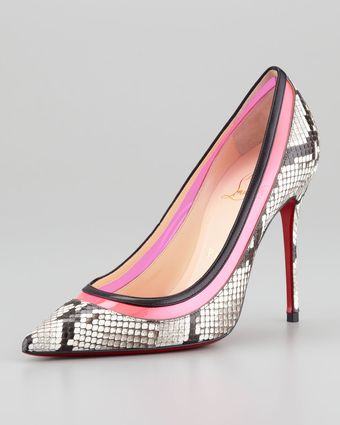 Christian Louboutin Paulina Colorblock Python Pump - Lyst
