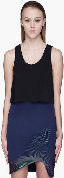 Dion Lee Black 3d Layered Neo Tank Top - Lyst