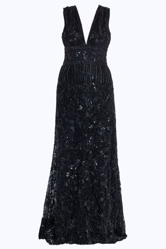 Elie Saab Vneck Fully Beaded Gown - Lyst