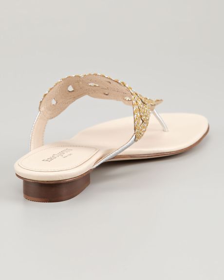 ... Yanna Braided Flat Thong Sandal Natural Frost in Gold (NATURAL FROST