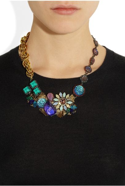 Erickson Beamon Garden Party Goldplated Swarovski Crystal Necklace In Gold Lyst