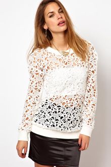 Glamorous Lace Sweatshirt - Lyst