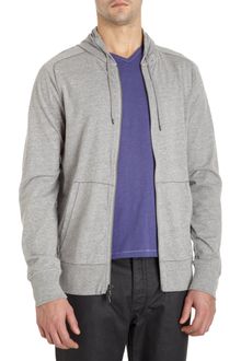 John Varvatos Mélange Zip Front Hoodie - Lyst