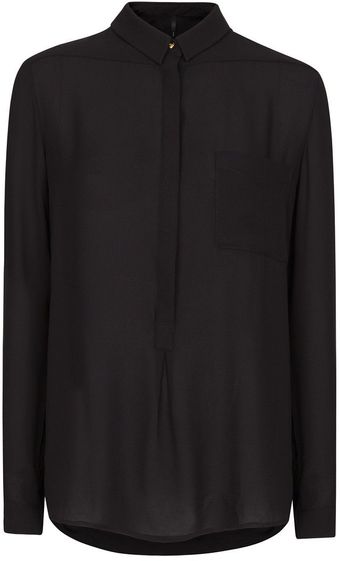 Mango Sheer Loosefit Blouse - Lyst
