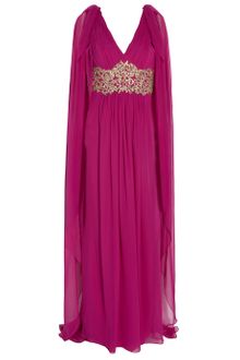 Marchesa Silk Chiffon Embellished Kaftan - Lyst