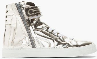 Pierre Hardy Metallic Silver Patent Leather 112 Sneakers - Lyst