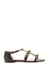 RED Valentino Flower Appliqué Leather Sandal