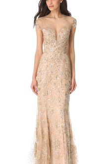 Reem Acra Sequined Tulle Gown - Lyst