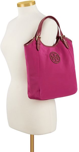 tory burch stacked logo tote