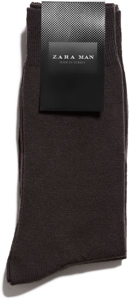 Zara Plain Cotton Socks - Lyst