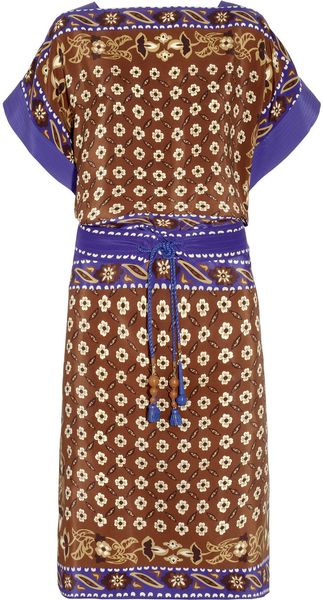 Chloé Printed Silk Dress - Lyst