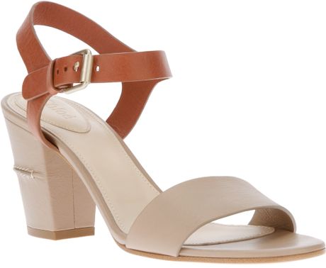 ChloÃ© Chunky Heel Sandal in Beige (nude) | Lyst