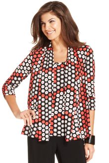 Ellen Tracy Three Quarter Sleeve Printed - Lyst