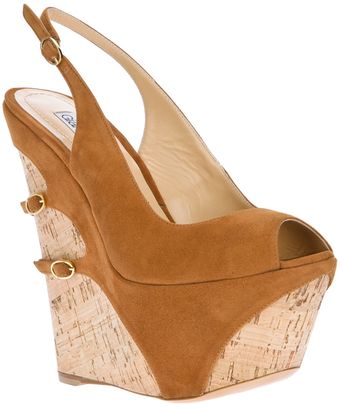 Gianmarco Lorenzi Peep Toe Wedge Sandal - Lyst