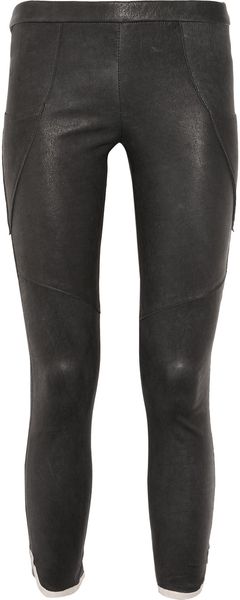 Isabel Marant Kalas Cropped Leather Leggingsstyle Pants - Lyst