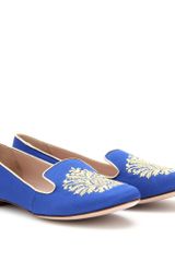 Miu Miu Embroidered Slipper Style Loafers 