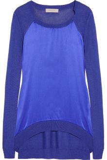 Preen Line Renne Fine Knit and Silk Satin Sweater - Lyst