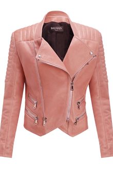 Balmain Quilted Leather Biker Jacket - Lyst