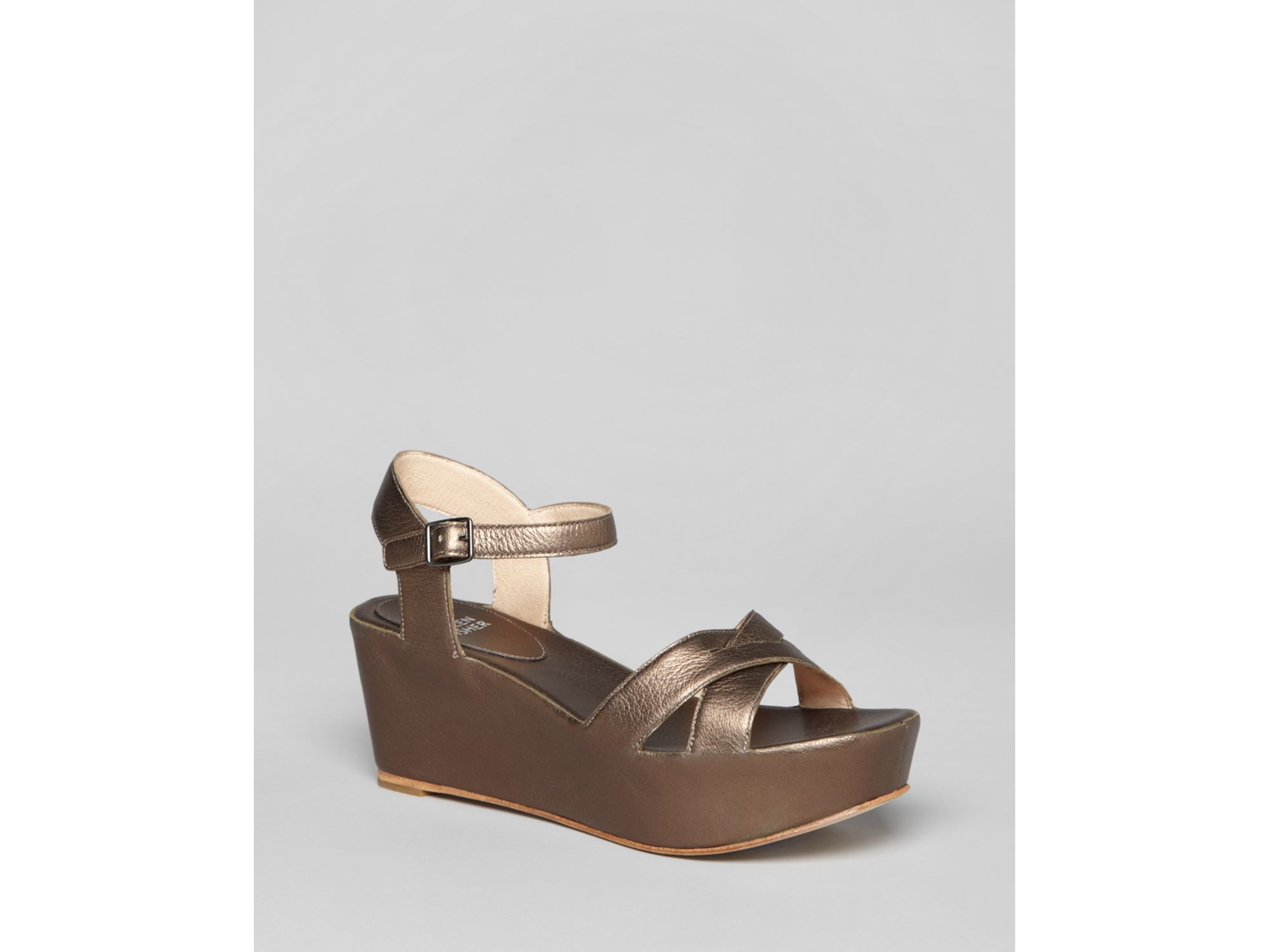 Eileen Fisher Platform Wedge Sandals Match in Brown (bronze) Lyst