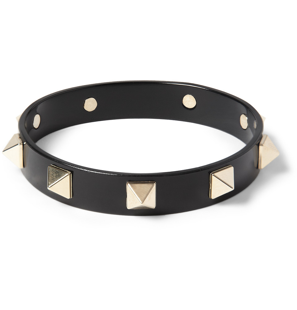 Valentino Studded Rubber Bracelet in Black for Men Lyst