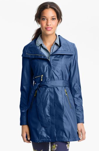 Vince Camuto Fly Front Belted Coat - Lyst